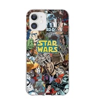 Iphone 11 Uyumlu Star Wars Kolaj Tasarımlı Şeffaf Telefon Kılıfı