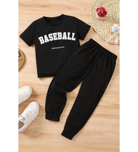Çocuk Baseball Alt - Üst Eşofman Takımı (Siyah)