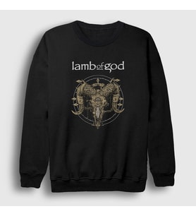 Presmono Unisex Siyah Horns Lamb Of God Sweatshirt 93903tt