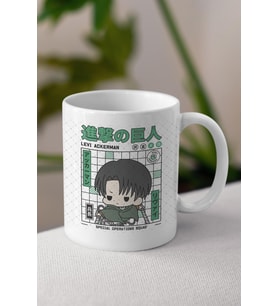 Attack On Titan Levi Ackerman Anime Temalı Beyaz Kupa Bardak Sevgiliye Arkadaşa Hediye