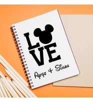 Aşk Love Sevgili Tasarımlı Defter Kişiye Özel
