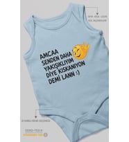 Amaa senden daha yazılı Sıfır Kollu Bebek Zıbını %100 Pamuk