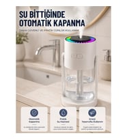 Mey İthalat® LED Işıklı Hava Nemlendirme Cihazı Şeffaf Su Hazneli Sessiz Masaüstü Nemlendirici