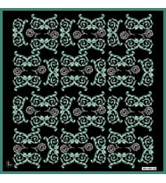 Barok Desen Black Seri Twill Eşarp Eşarp Askısı ile Birlikte 90x90 cm Yeşil-90x9