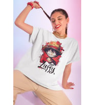 Monkey D. Luffy One Piece Baskılı Unisex Oversize Anime Karakter Tişört