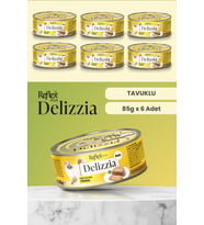 Reflex Plus Delizzia / Kıyılmış Tavuklu Yetişkin Kedi Maması 85g x 6 Adet