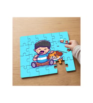 Sevimli Köpek ve Arkadaşı Tasarımlı 24 Parça Ahşap Çocuk Puzzle MPK0351