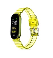 Xiaomi Mi Band 6 KRD-27 Şeffaf Renkli Transparan Silikon Kordon Sarı