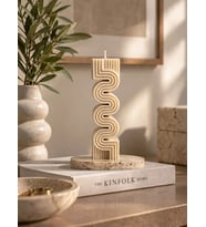 Mumelia Sonsuz Kıvrım - Doğal Soya Blok Dekoratif Mum - Büyük Boy - Krem