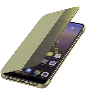 Huawei P20 Lite Yarım Cam Kapaklı Kılıf (Kahverengi)
