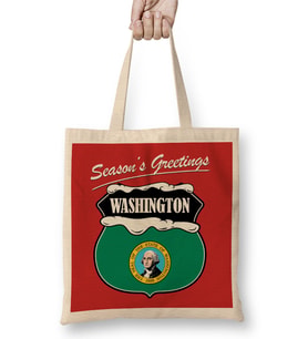 Seasons Greetings Washington Christmas Bez Çanta Uzun Saplı