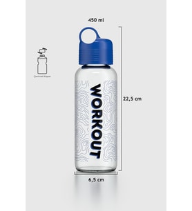 Renga Moon Desenli 450 ml Cam Matara 922009 Mavi