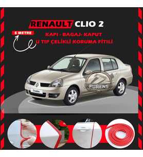 Renault Clio 2 Oto Araç Kapı Koruma Fitili 5metre Parlak Kırmızı Renk
