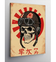Kanvas Tablo Japon İskelet Pilot