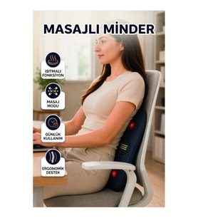 Isıtmalı ve Titreşimli Ergonomik Bel Masaj Minderi – Sırt Destekli