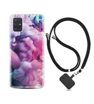 Samsung a71 A72 A73 A7 A9 2018 C7 C9 Kılıf Boyun Askılı Silikon Pink Cloud 1305