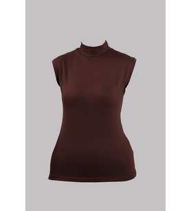 Kahve Body Balıkçı Yaka Viskon Sıfır Kollu 1027_14