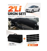 e-biz RENAULT LATITUDE (2010-2015) Uyumlu Torpido Örtüsü + Tay Tüyü Bagaj Çantası - Siyah - RE034