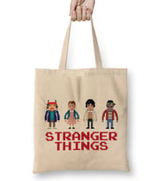 Stranger Things Pixel Characters 1 Bez Çanta Uzun Saplı
