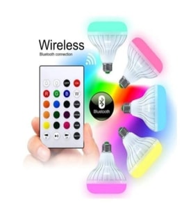 Bluetoothlu kumandalı LED ışıklı ampül hoparlör