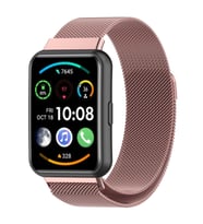 Huawei Watch Fit 2 Uyumlu Kordon Hasır Metal Mıknatıslı Örgü Zore KRD-01 Kayış