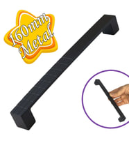 Bihter Desenli Kulp 160 mm Siyah Mutfak Kulpu Çekmece Dolap Kapak Kulbu Metal  Mobilya Dolabı Kulpları