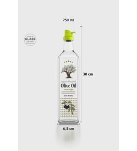 Renga Oslo 750 ml Desenli Cam Yağlık 152012 Yeşil