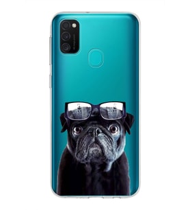 PrintiFy Samsung Galaxy M21 ile Uyumlu 1mm Slim Fit Köpek 3 050f Baskılı Şeffaf  Kılıf