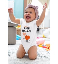Tipe Tip Aynı Halası Desenli Kısa Kol Unisex Body