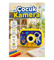 Çocuk Dijital Kamera 2.0 İnç TFT Ekran HD Fotoğraf Video Kayıt Type-C Şarjlı Mini Tripodlu
