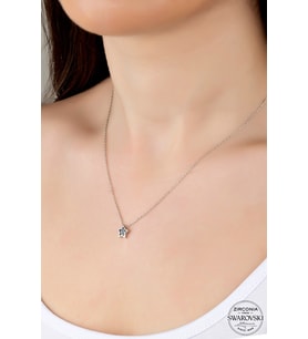 Swarovski Zirconia Kadın Yıldız 0,36 Karat Gümüş Kolye