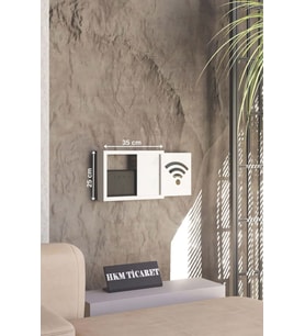 25x35x7  Cm Wifi Amblemli, Duvar Asılabilir Sigorta Ve Modem-wifi Saklama Kutusu! Saklama Kutusu