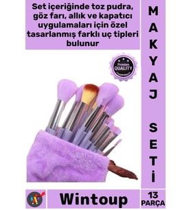 #MakyajSeti Profesyonel Yumuşak Kıl Hızlı Kuruyan Pudra Göz Farı Kapatıcı Makyaj Fırçası Seti 13 Prç