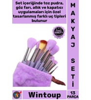 #MakyajSeti Profesyonel Yumuşak Kıl Hızlı Kuruyan Pudra Göz Farı Kapatıcı Makyaj Fırçası Seti 13 Prç