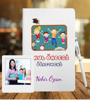 Okul Öncesi Öğretmenlerine Özel Defter Kalem & Fotoğraflı İnstagram Çerçeve Hediye Seti