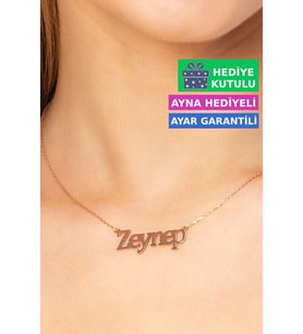 Jewelmim Zeynep İsim Yazılı Gümüş Kolye  Beyaz Altın Kaplama İsim Kolyesi 925 Ayar Kadın İsimli Gümüş Kolye