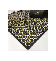 Geometrik Desen Black Seri Twill Eşarp Eşarp Askısı ile Birlikte 90x90 cm Sarı-9