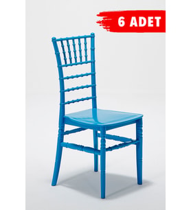 6 Adet Soho Mavi Sandalye / Balkon-Bahçe-Mutfak