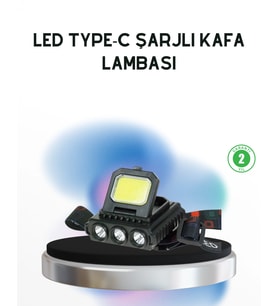 Şarjlı Led Kafa Lambası 800 Lumen Cob Xpe Ayarlanabilir Başlıklı