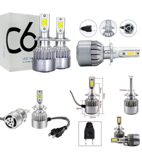 C6 H7 Xenon Led Ampül Beyaz 2 Li 36W 3800Lm Turbo Fan