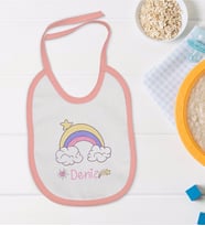 BK Kids Kişiye Özel Pembe Bebek Mama Önlüğü - Model 159
