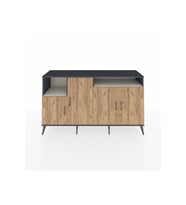 Kronos Konsol 5 Raflı 4 Kapaklı 176x59x99 Antrasit-Çam/Aytaşı