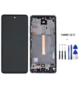Tkgz - Samsung Galaxy A52 - SM-A525 Uyumlu Lcd Ekran Dokunmatik - A - Kalite ÇITALI BEYAZ + TAMİR SETİ