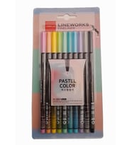 Lineworks Fineliner Pastel 10 Renk Kalem Seti 0.5mm 1 Paket 10 Renk Keçe Uçlu Kalem