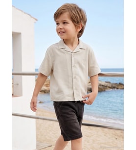 Civil Boys Basic Tatil Yaka 2-5 Yaş Gömlek - Bej