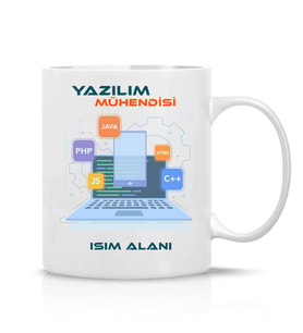 Yazılım Mühendisi Özel Hediye İsimli Çay Kahve Kupa Bardak-Mühendis-047
