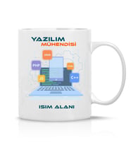 Yazılım Mühendisi Özel Hediye İsimli Çay Kahve Kupa Bardak-Mühendis-047