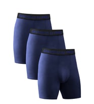 Ghassy Co. Erkek Pamuklu Likralı Spor Boxer 3'lü Set Yumuşak Dokulu ve Rahat Kemerli (Lacivert)