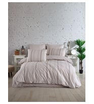 Italian Style Naturel Çift Kişilik Nevresim Takımı Krem (Bej)