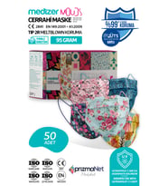 Medizer Mouds Serisi 1 Meltblown Kumaş 3 Katlı Cerrahi Maske 5 Desen - Telli 50 Adet
